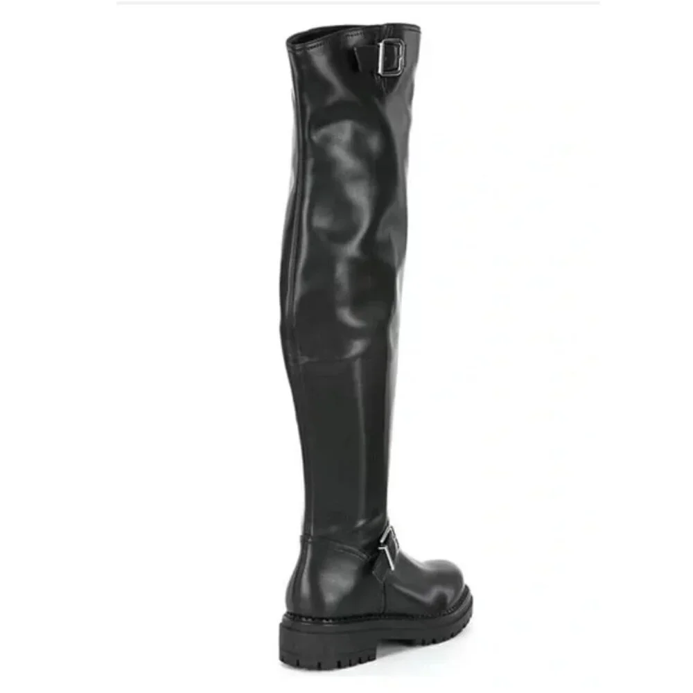 NEW GB Game-Changer Over-the-Knee Lug Sole Combat Boots in Black